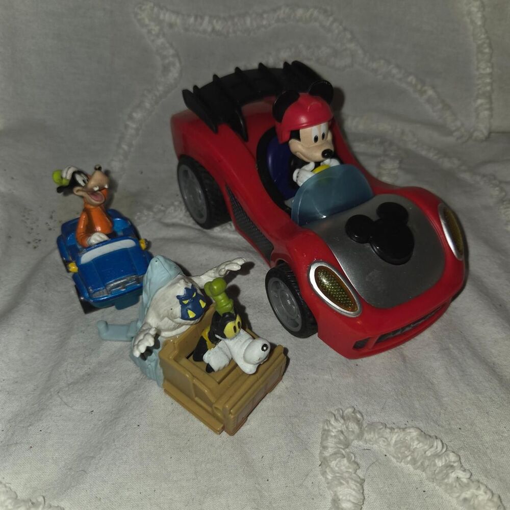 Disney Toy Bundle – Mickey Race Car, Goofy Roadster nostalgia kidcore Vintage
